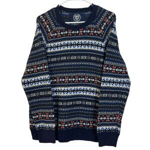 American Eagle Outfitters Men's Sweater Fair Isle Pattern Crew Neck Pullover XL
